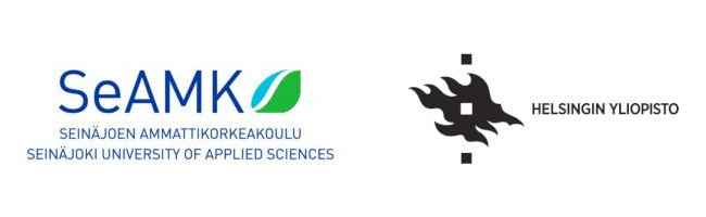 AurinkoSuo-hankkeen yhteistyökumppaneiden logot: Seinäjoen ammattikorkeakoulu ja Helsingin yliopisto.