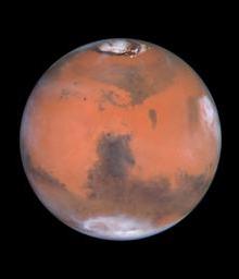 Mars-planeetta avaruudessa.