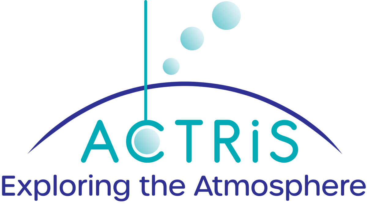 ACTRIS logo, jossa teksti Exploring the Atmosphere.