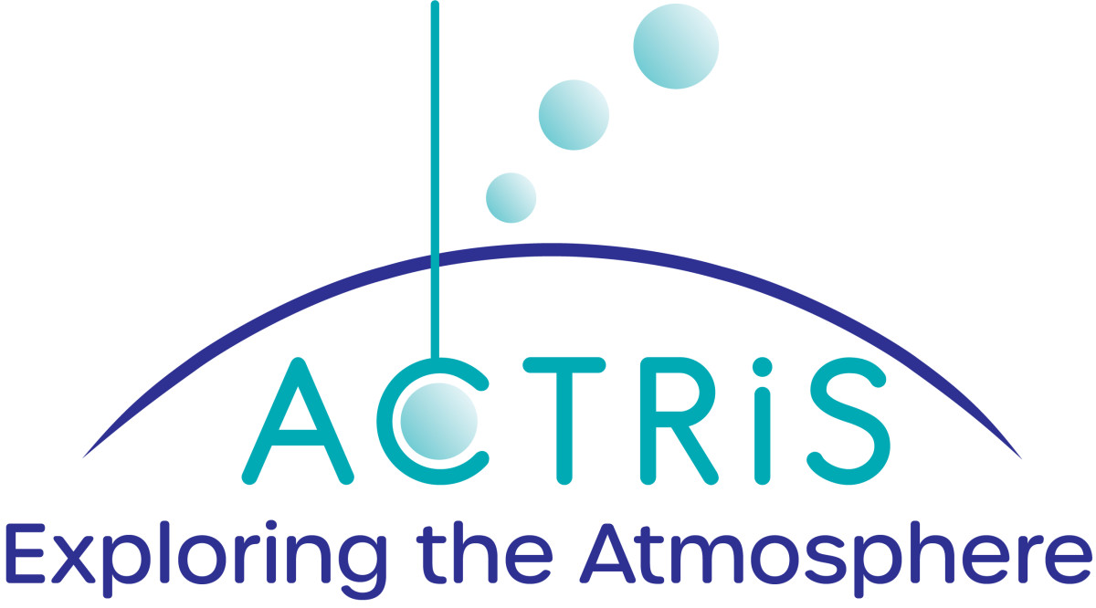 ACTRIS logo, jossa teksti Exploring the Atmosphere.