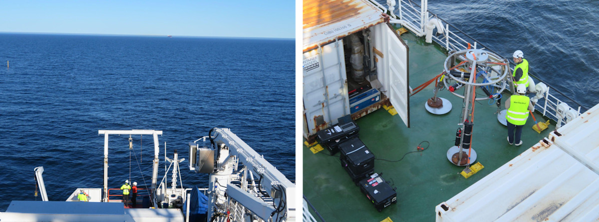 Pictures of instrument deployment from Aranda in the Baltic Sea