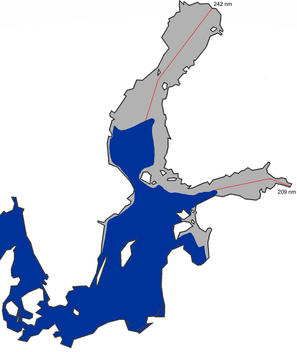 Kartta jään suurimmasta laajuudesta Itämerellä 2001.