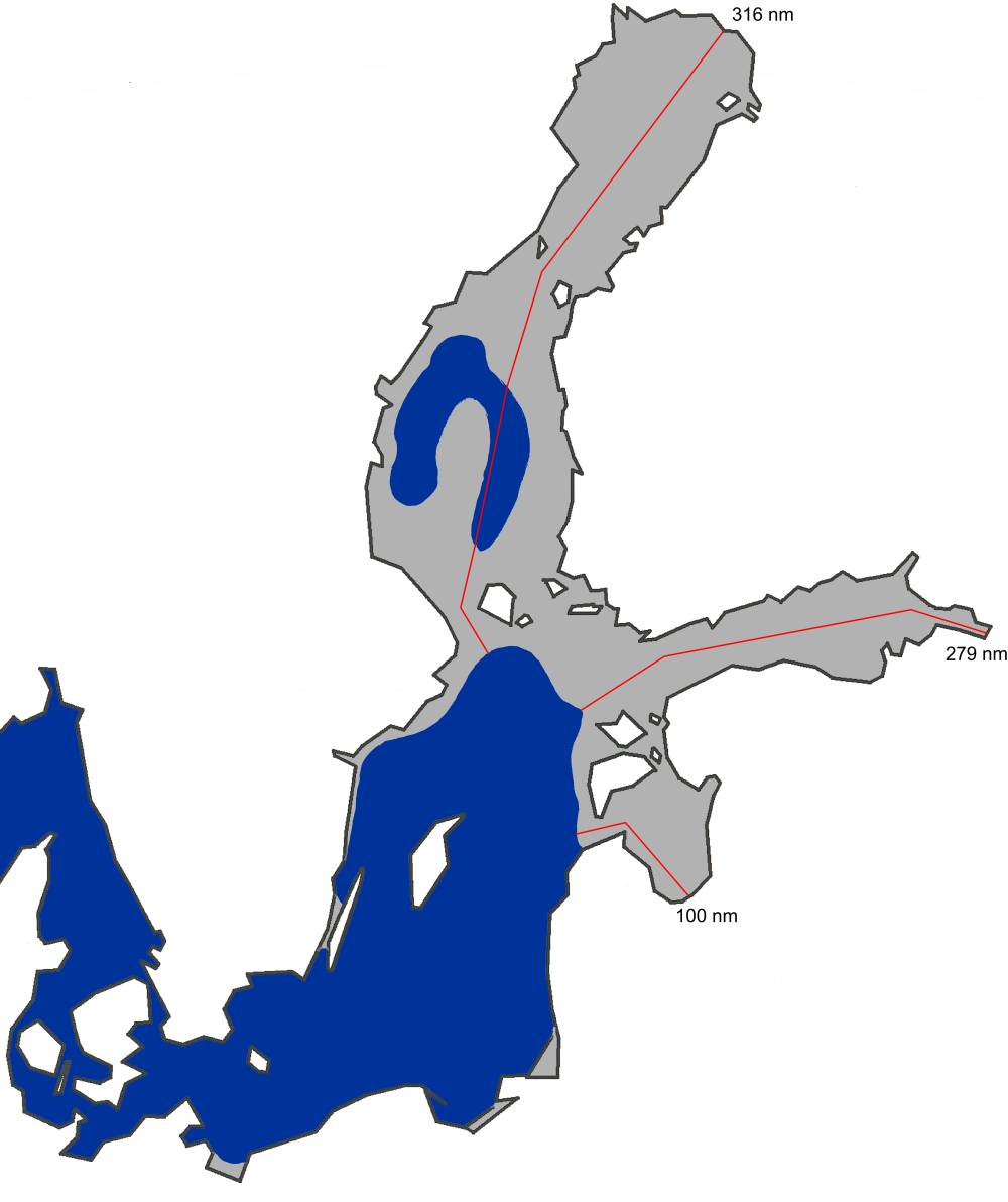 Kartta jään suurimmasta laajuudesta Itämerellä 2005.