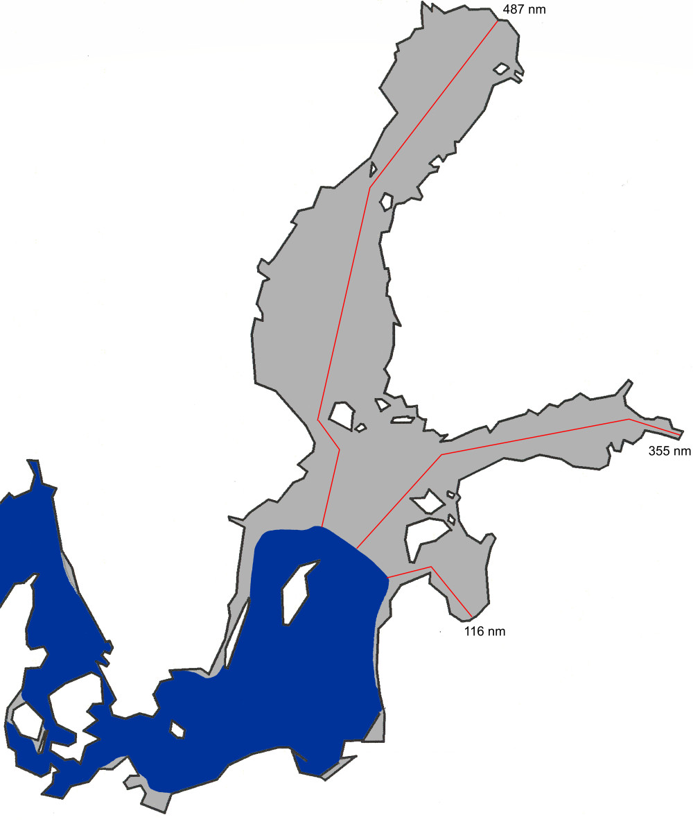Kartta jään suurimmasta laajuudesta Itämerellä 2003.