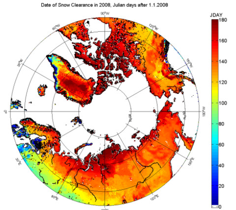 Lumen sulamisen eteneminen keväällä 2008, kuva: Matias Takala