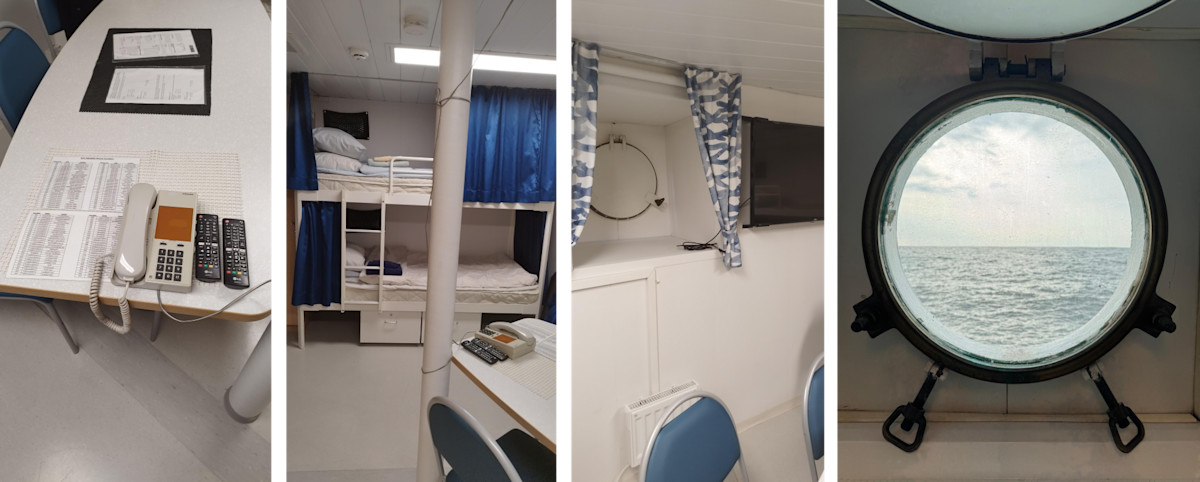 Collage of images depicting Aranda's cabins