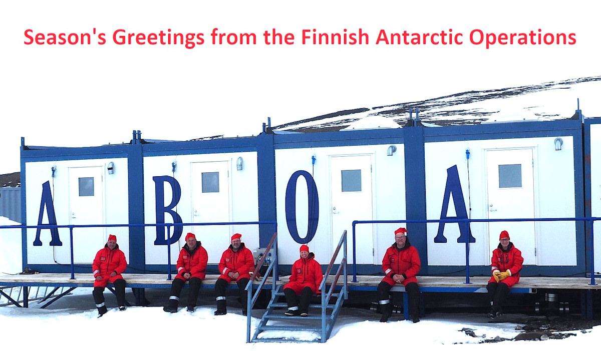 Season´s greetings from the Finnish Antarctic Operations.