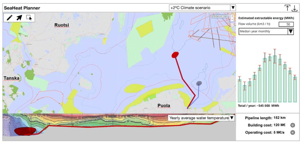Hankkeessa tehtävän karttatyökalun luonnos.