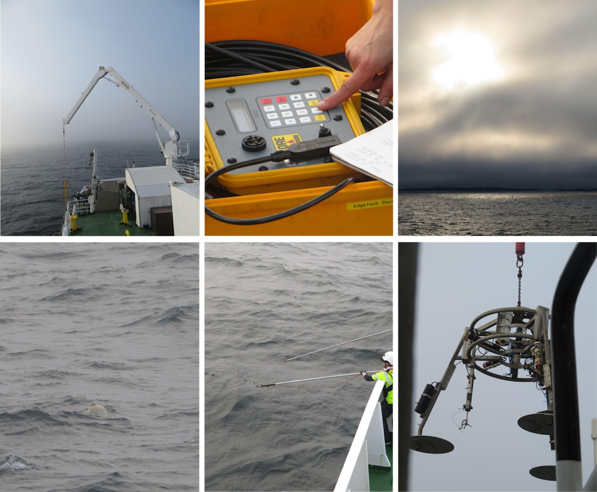 Picture collage showing the steps in the process of the lander retrieval