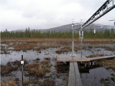 Mittauslaiteita suolla.