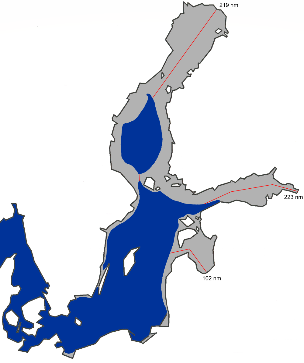 Kartta jään suurimmasta laajuudesta Itämerellä 1999.
