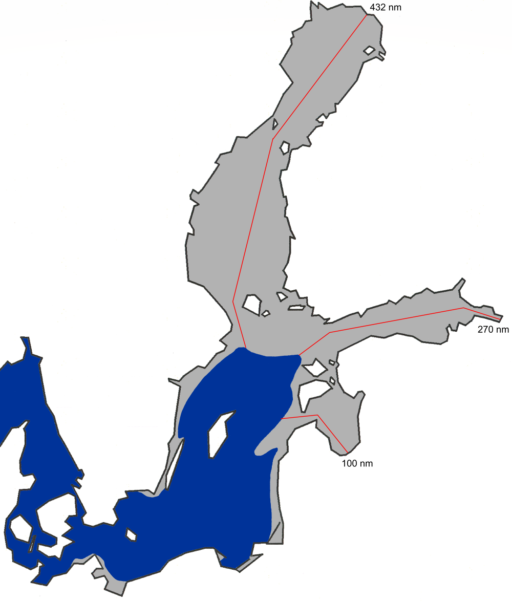 Kartta jään suurimmasta laajuudesta Itämerellä 2006.